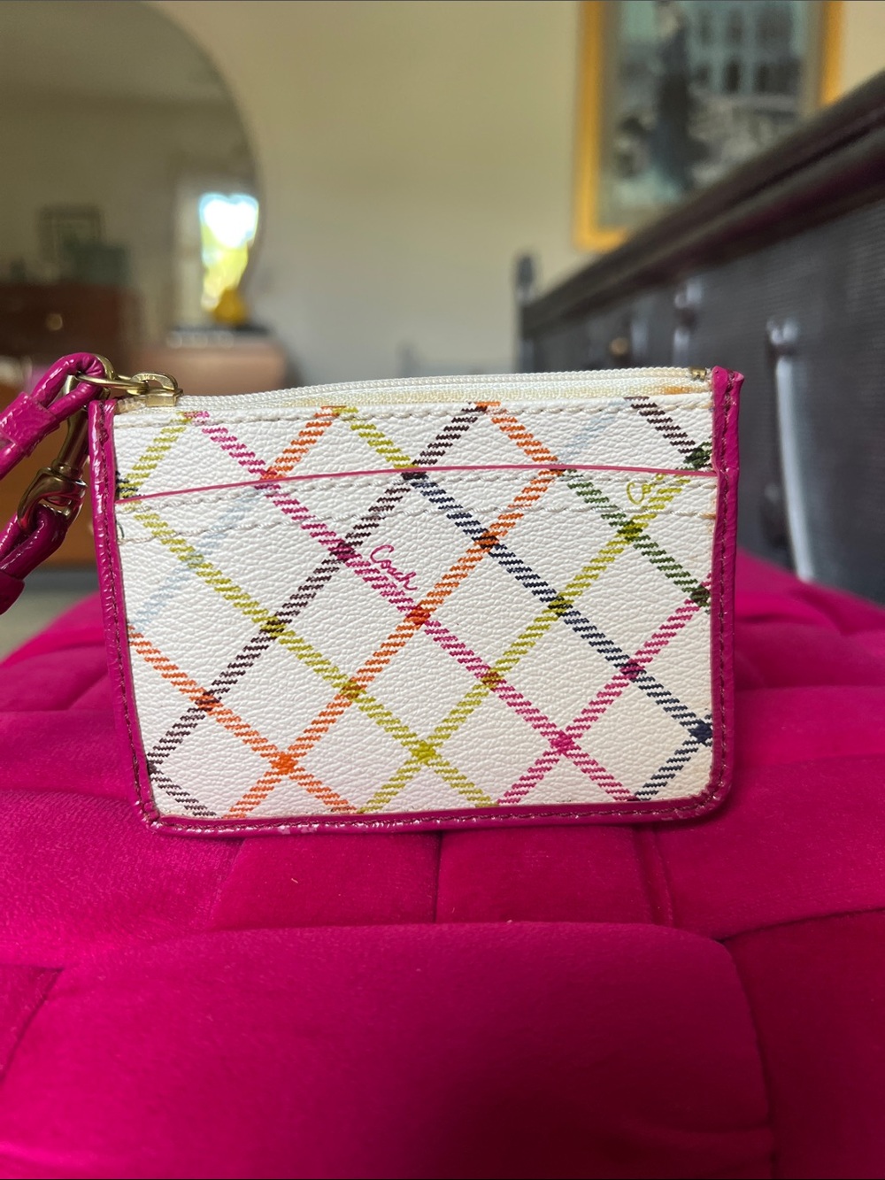 Coach Peyton Tattersall Mini Skinny ID Case - Picture 2 of 13
